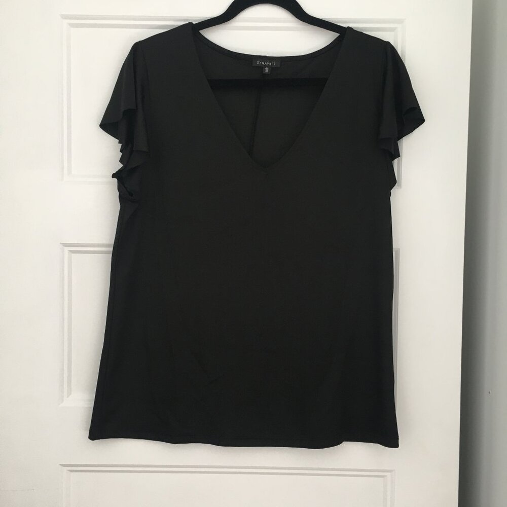 Dynamite Black V-Neck Top